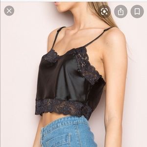 Black Lacey crop top Brandy Melville